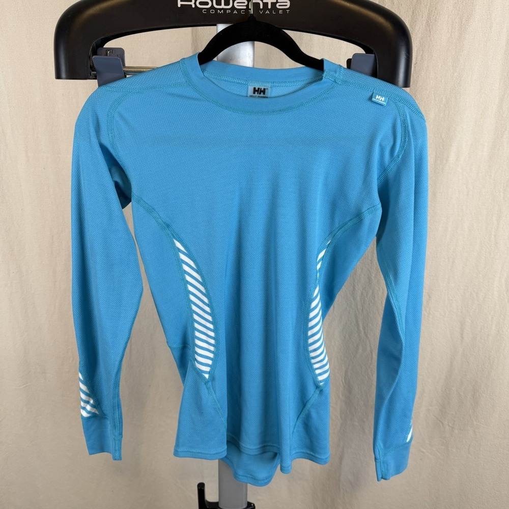 Helly Hansen Activewear Shirt Womens Sz Small, Long Sleeve, Fitted, Turquoise‎